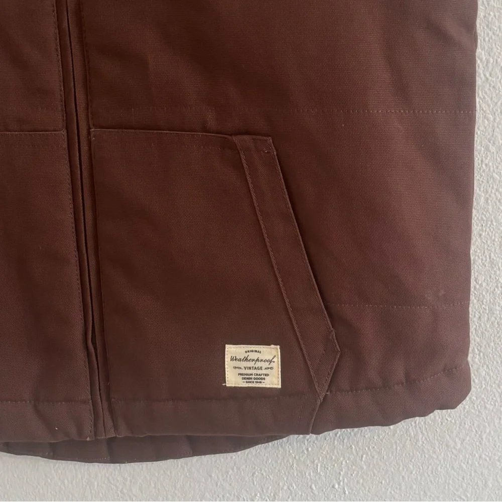 Boys Weatherproof Vintage Sherpa Lined Puffer Vest Brown Size M (10–12)